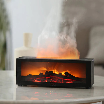 Fireplace flame humidifier lamp