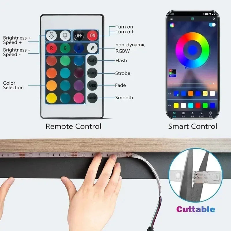 LED Strip Lights Smart Bluetooth 24Key Remote