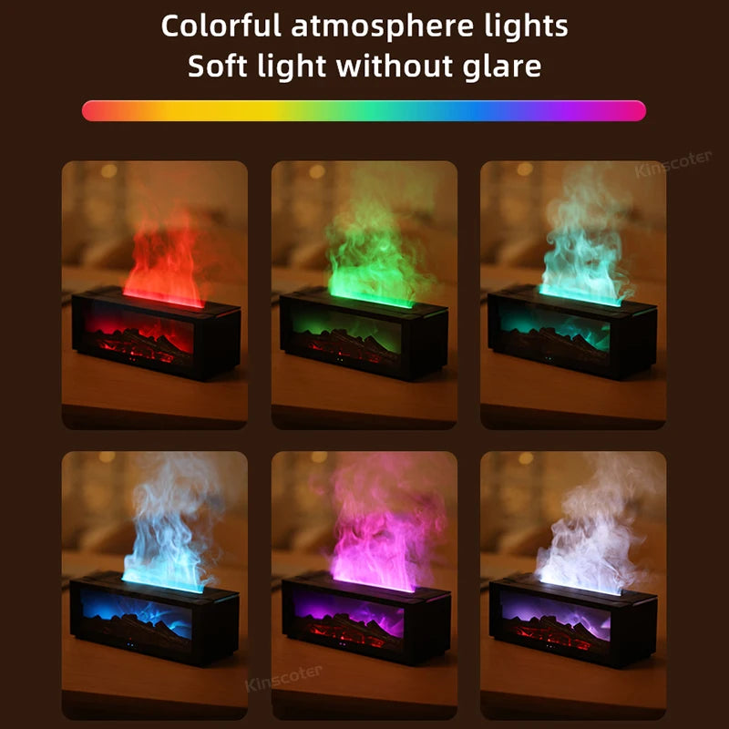 Fireplace flame humidifier lamp