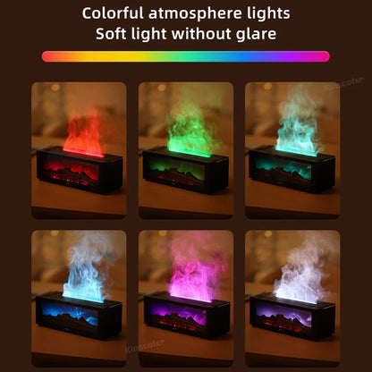 Fireplace flame humidifier lamp