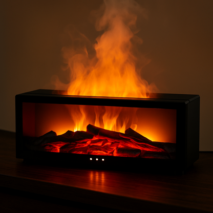 Fireplace flame humidifier lamp
