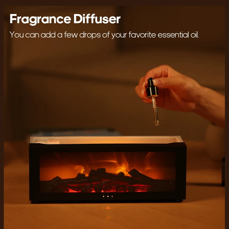 Fireplace flame humidifier lamp