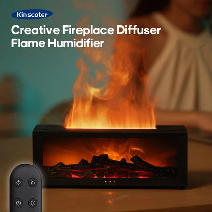 Fireplace flame humidifier lamp